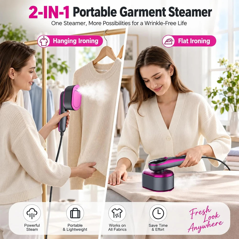 Portable Travel Garment Steamer — Wrinkle-Free in Minutes